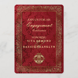 Boda Indio Rojo - Tarjeta de compromiso