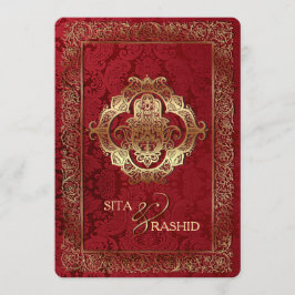 Boda Indio Rojo - Tarjeta de invitación