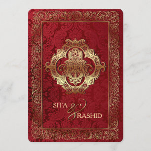 Boda Indio Rojo - Tarjeta de invitación