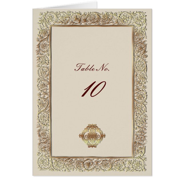 Boda Indio Rojo - Tarjeta de número de tabla (Frente)