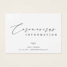 Boda Información Minimalista sencilla sobre el cor