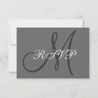 Boda inicial simple RSVP Gray