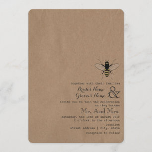 Boda inspirada de papel de tarjetas de la abeja de