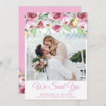 Boda Invitación acuarela rosa Floral