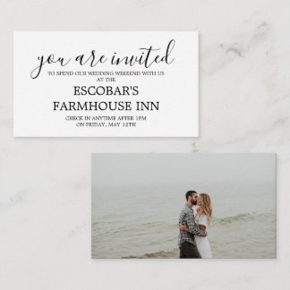 Boda invitación de escapada de fin de semana