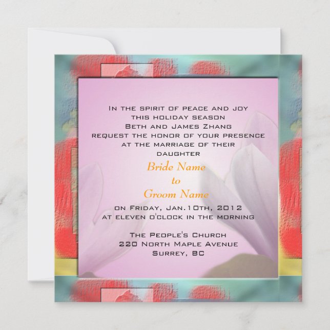 boda, invitación de los padres de la novia (Anverso)