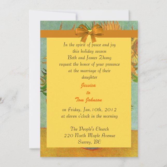 boda, invitación de los padres de la novia (Anverso)