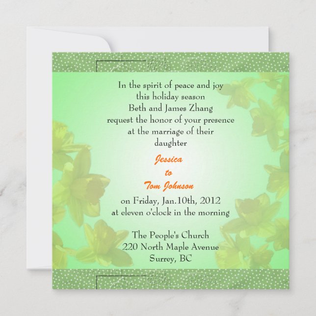 boda, invitación de los padres de la novia (Anverso)