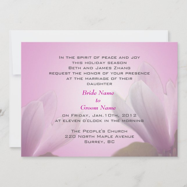 boda, invitación de los padres de la novia (Anverso)