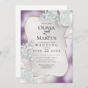BODA   Invitación de Pearl Shimmer Eggplant