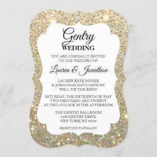 Boda Invitación Día Fab - Oro