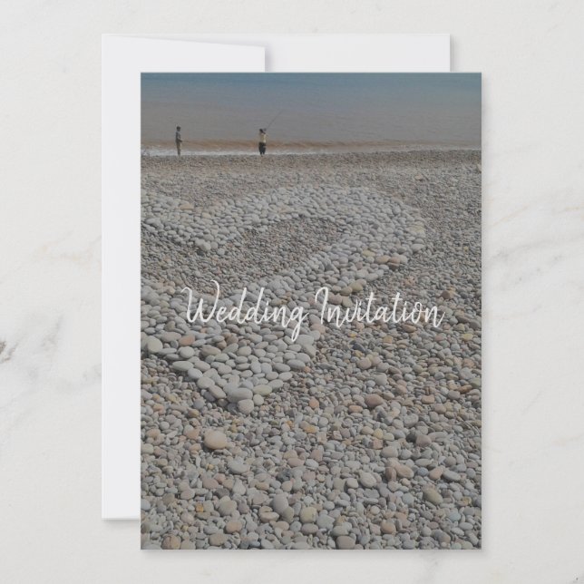 Boda Invitación diseño de piedras de corazón en la (Anverso)