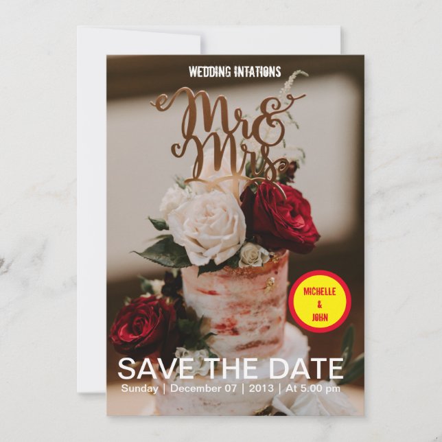 Boda Invitación elegante cubierta de película (Anverso)