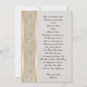 Boda Invitación elegante grabado en relieve lienzo