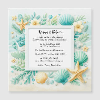 Boda Invitación magnética de la playa turquesa