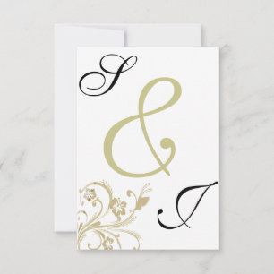 Boda Invitación Personalizado de flores de oro Mon