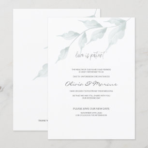 BODA Invitación pospuesta El amor es paciente