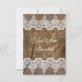 Boda Invitación Real Rústica Burlap & Lace