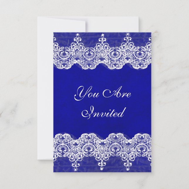 Boda Invitación Real Rústica Burlap & Lace (Anverso)