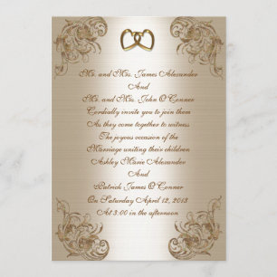 Boda Invitación satinado elegancia dorada