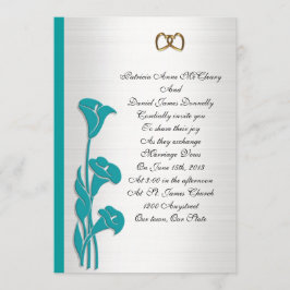 Boda Invitación turquesa calla lily