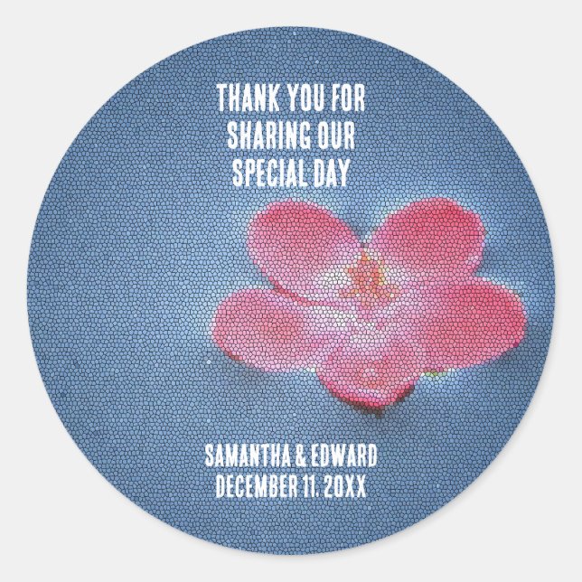 Boda Invitado Gracias Sello para sobres De Flor Ro (Anverso)