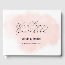 Boda Invitado Libro Watercolor Peach Wash Soft