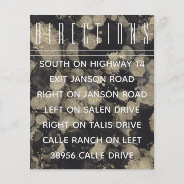 Boda Invitar Insertar tarjetas sombras de oro N ne (Anverso)