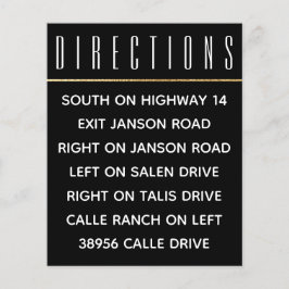 Boda Invitar Tarjeta Insertar Elegante Oro y Negro