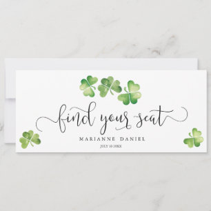 Boda irlandés de shamrock verde encontrar el carte