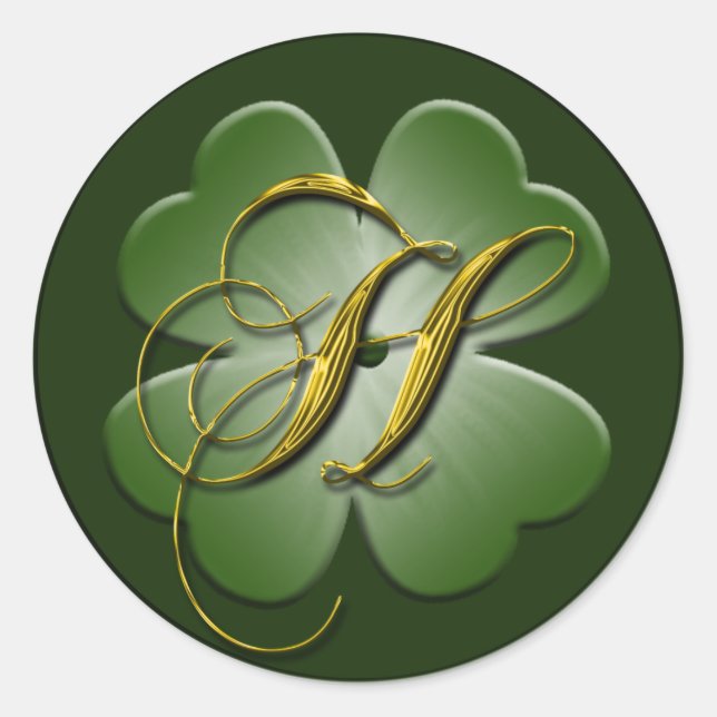 Boda irlandés Monograma H Sello para sobres (Anverso)