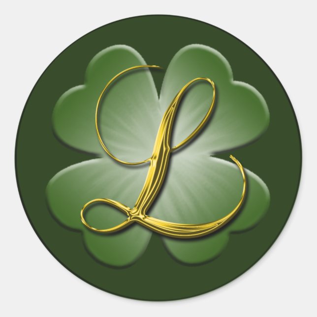 Boda irlandés Monograma L Sello para sobres (Anverso)