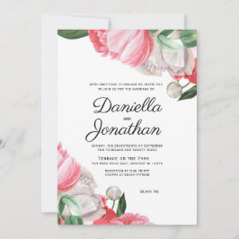 Boda judío elegante acuarela Invitación floral