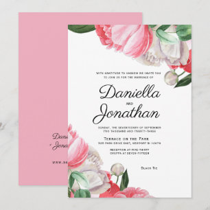 Boda judío elegante acuarela Invitación floral