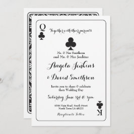 Boda King Queen Ace Clubs Jugando con tarjeta de i