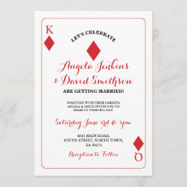 Boda King Queen Diamond Jugar con tarjeta Ace Invi