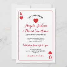 Boda King Queen Hearts Jugando Con Tarjeta Ace Inv