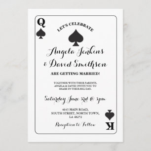 Boda King Queen Spade Jugar con tarjeta As Invitar