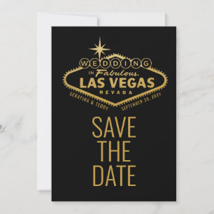 Boda Las Vegas Rótulo Gold Photo Save the Date