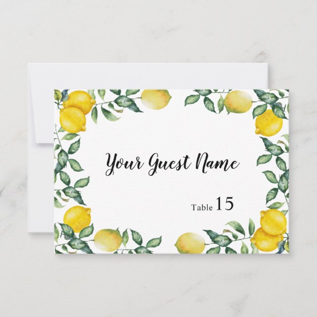 Boda Lemons que escribe personalizado tarjeta FLAT (Anverso)