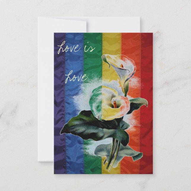 BODA LGBT Rainbow Vintage Botanage Calla Lily (Anverso)