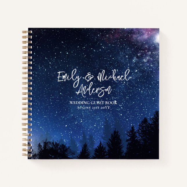 Boda Libro De Invitado Starry Night Galaxy Celesti (Anverso)