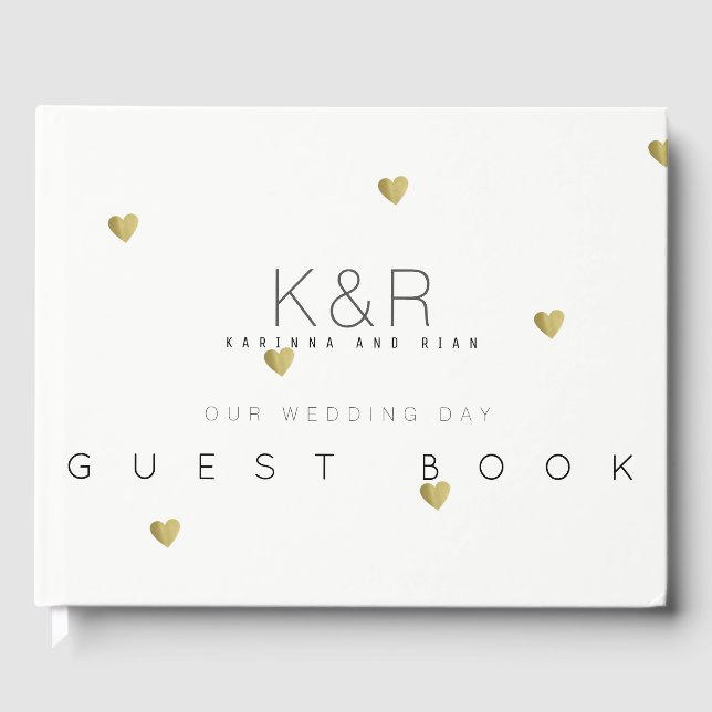 Boda, libro de invitados limpio para un evento mem (Anverso)