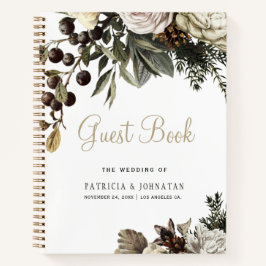 Boda libro de visitas elegante floral