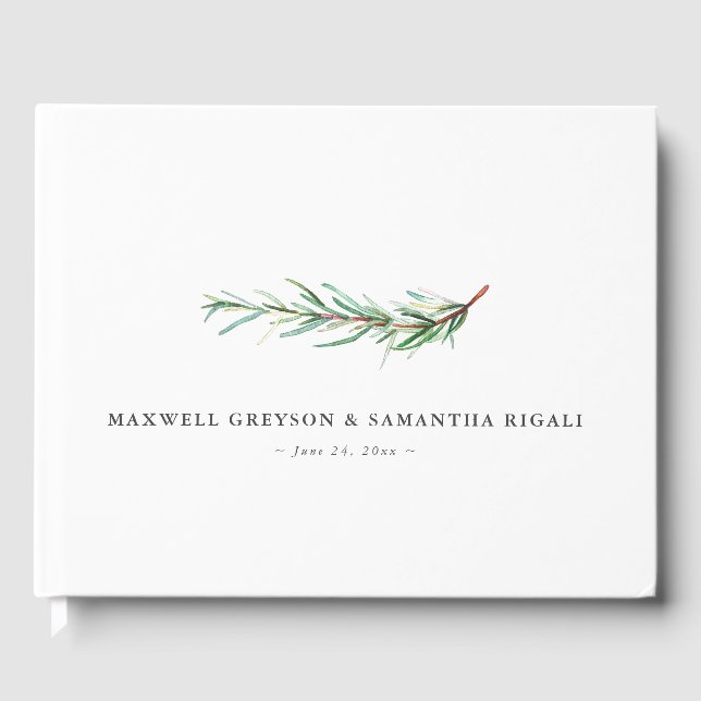 Boda Libro Invitado Watercolor Rosario Botánico (Anverso)