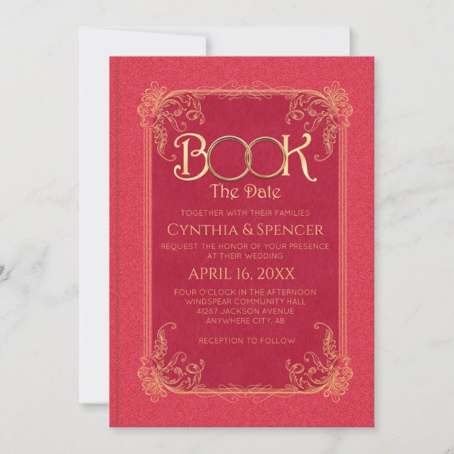 Boda-Libro La Invitación De Fecha (Anverso)