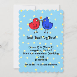 Boda lindo amor pájaros salva la invitación a la c