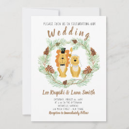 Boda lindo Pareja León Groom & Bride Invitación