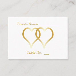 Boda Lugar Preferencias Tarjeta Corazones de Oro