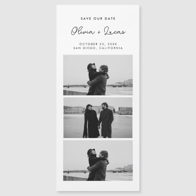 Boda magnético de tira fotográfica manuscrita romá (Anverso)